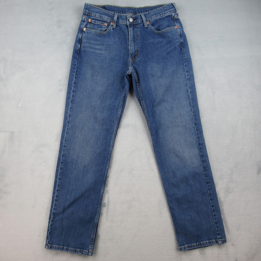 Levis 514‎ Straight Fit Mens Blue Denim Jeans 33x32 Medium Wash 00514-1537